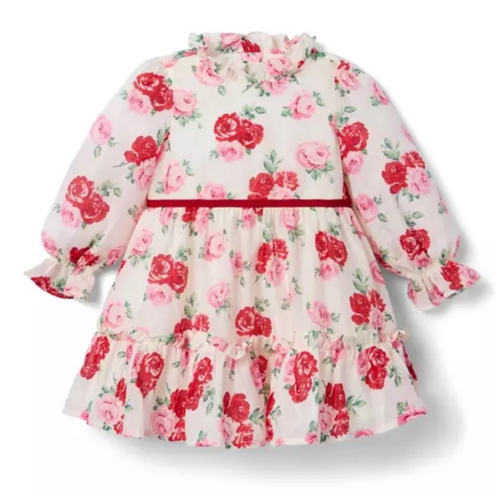 Janie and Jack The Rose Ruffle Dress SIZE 5